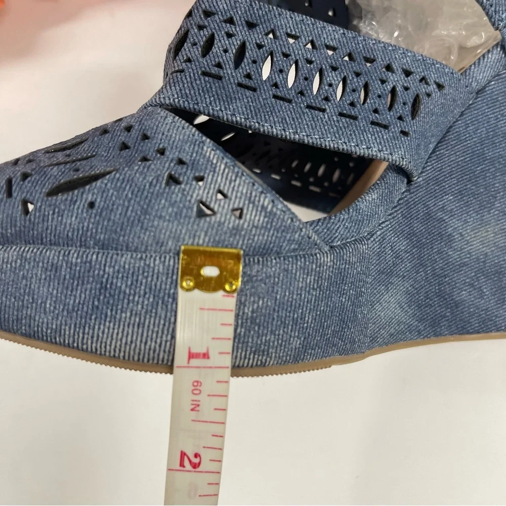 💙WASHED DENIM WEDGES